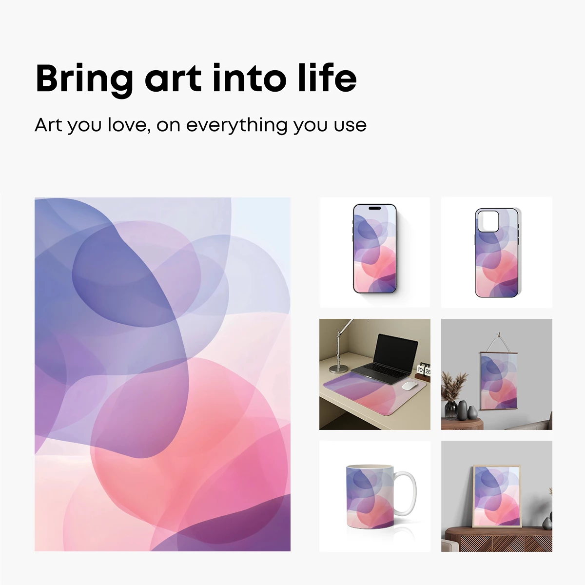 Ethereal Blob Symphony: Pastel Fusion Art - Image 2