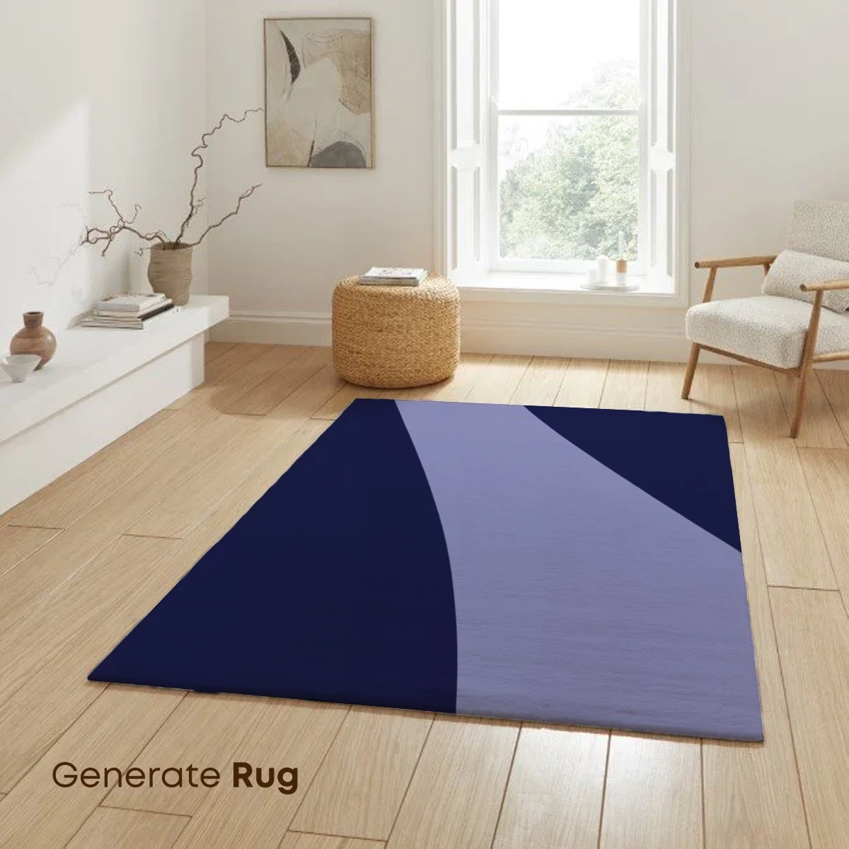 Abstract Flow: Navy and Lilac Harmony - Image 6