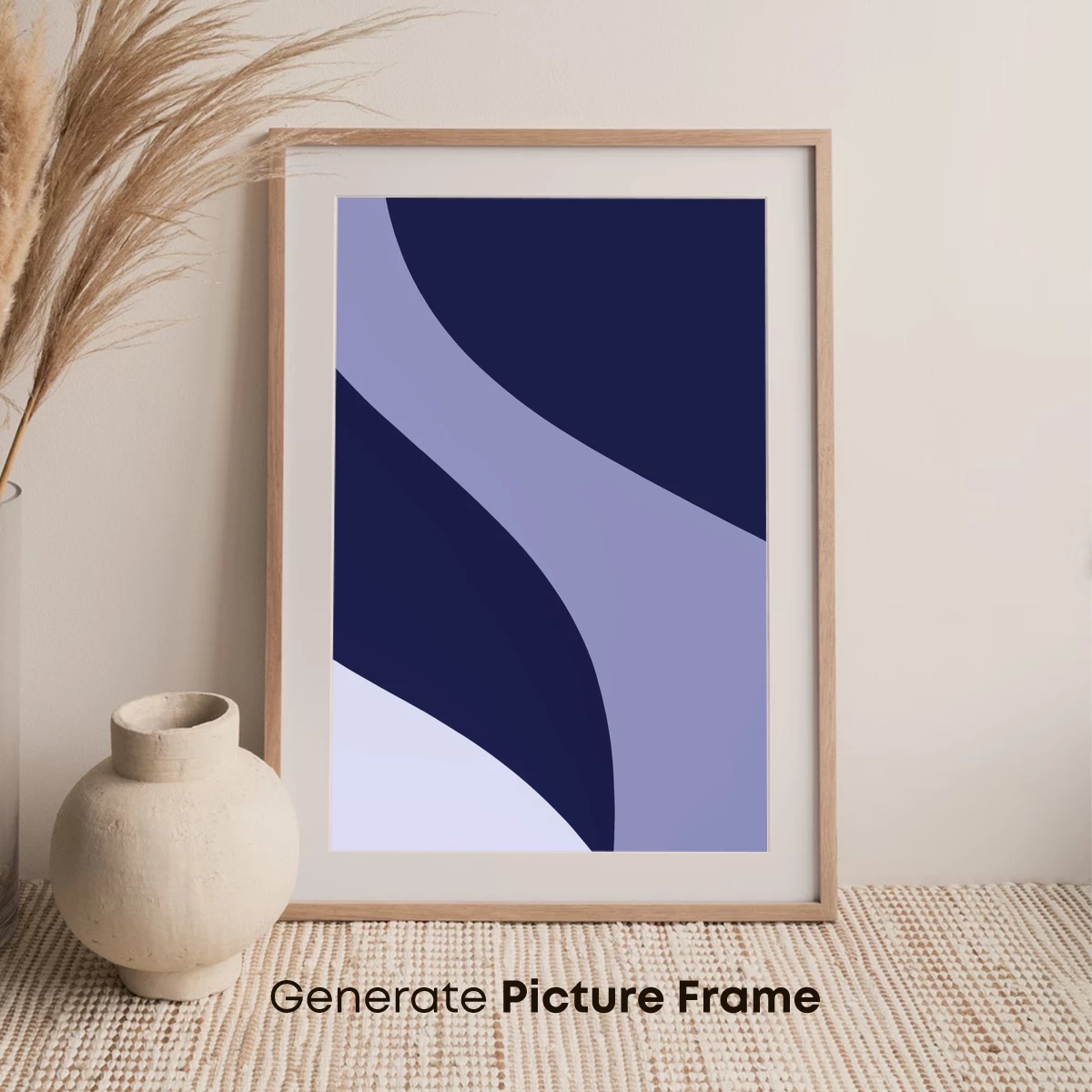 Abstract Flow: Navy and Lilac Harmony - Image 7