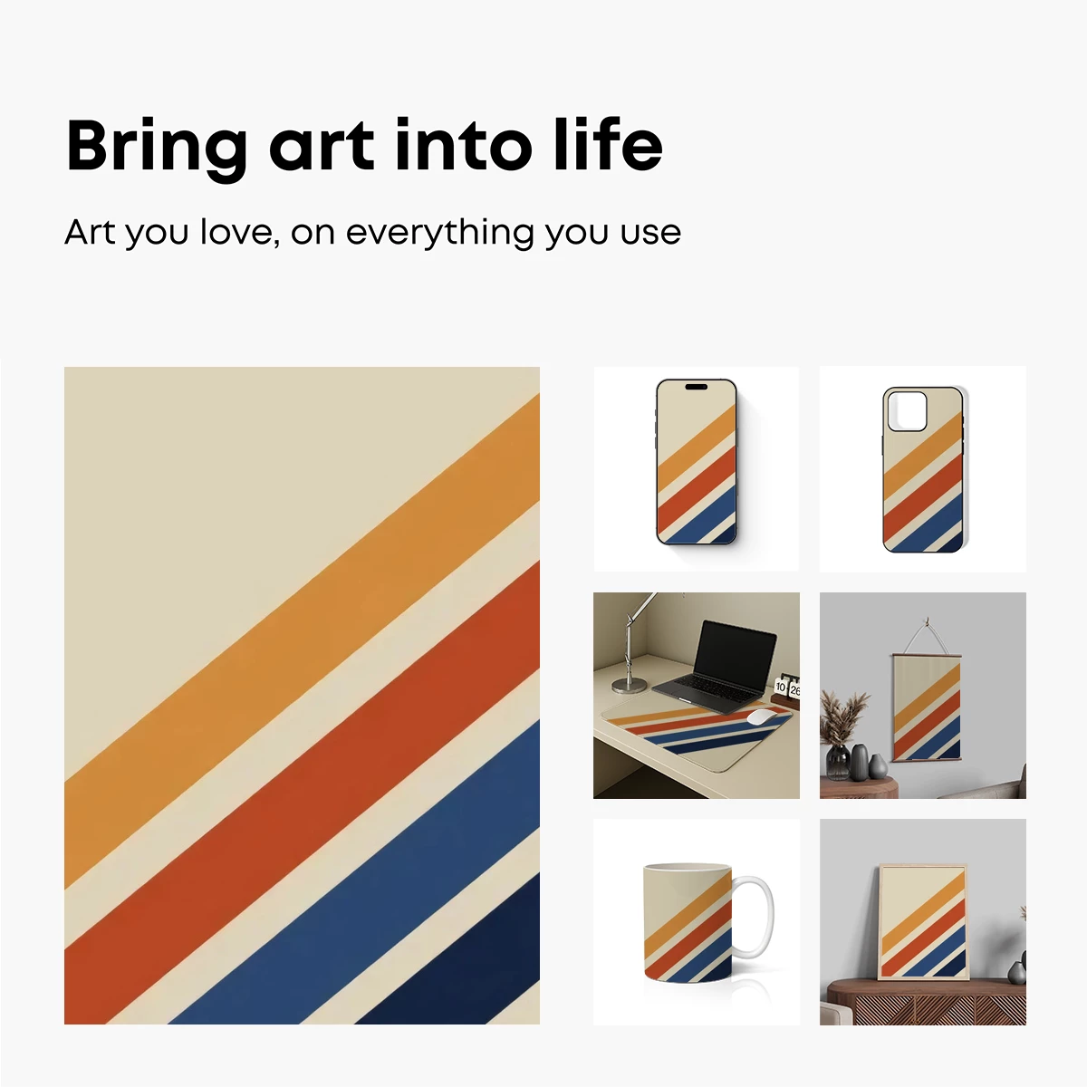 Diagonal Stripes in Warm Tones: A Modern Geometric Symphony - Image 2