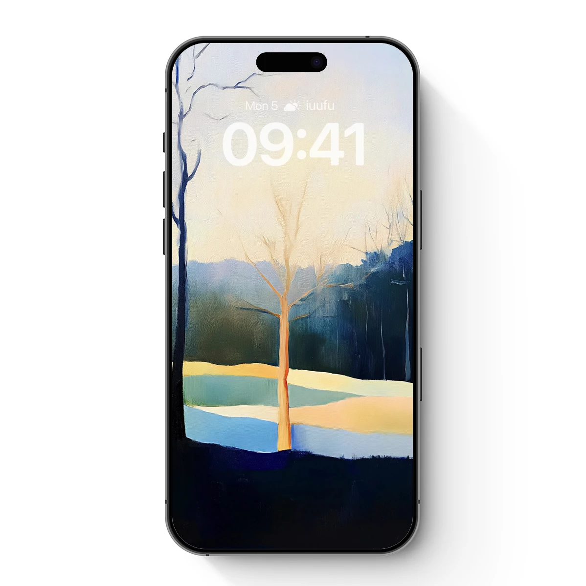 Bare Trees at Dusk: A Serene Landscape Symphony