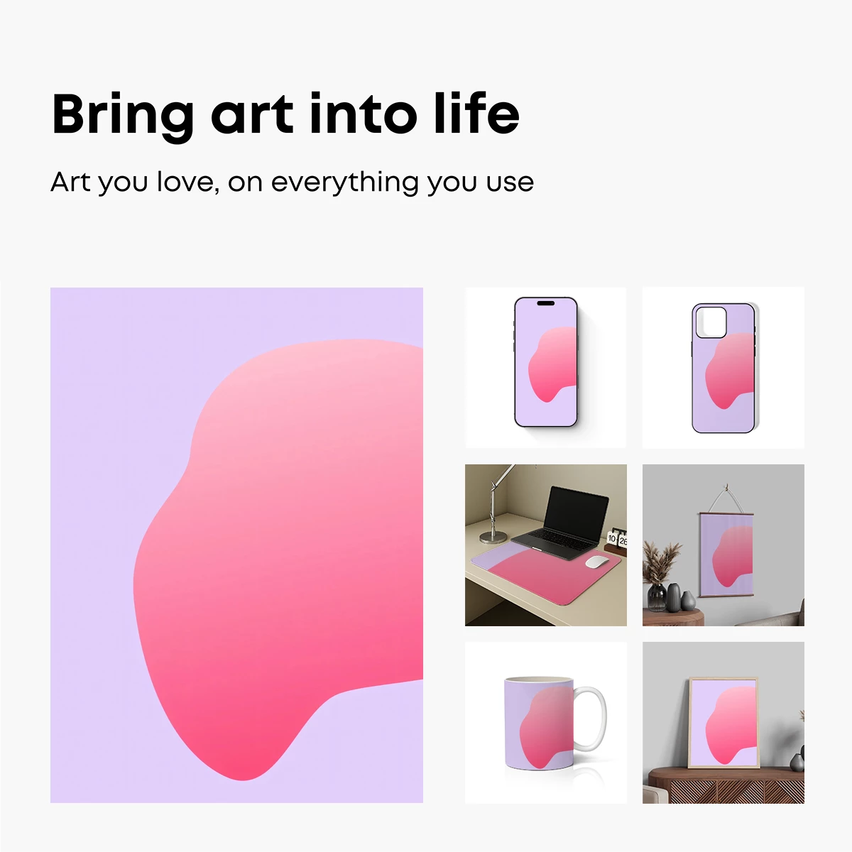 Gradient Bloom: Abstract Pink Form - Image 2