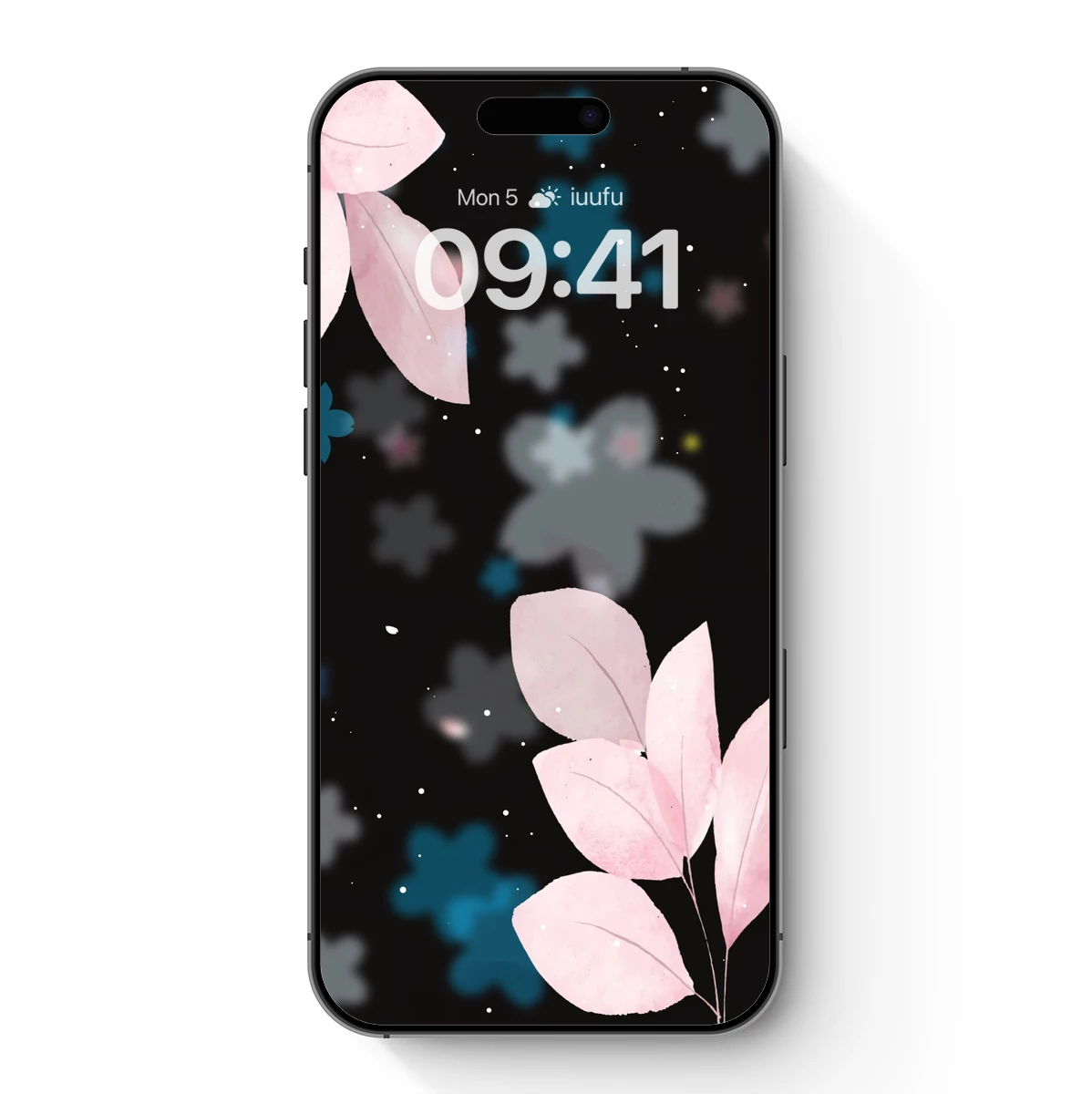 Ethereal Blossoms: Pink Leaves Against a Starry Night