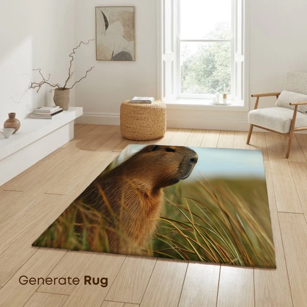 Capybara in Golden Grass: Nature's Serene Moment - Image 6