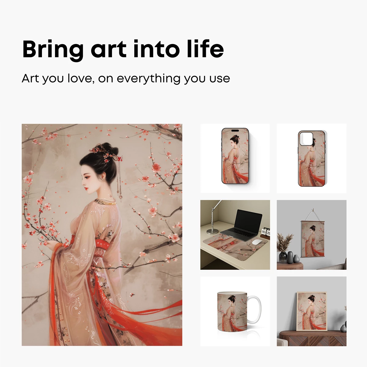 Elegant Hanfu Muse Amidst Blossoms - Image 2