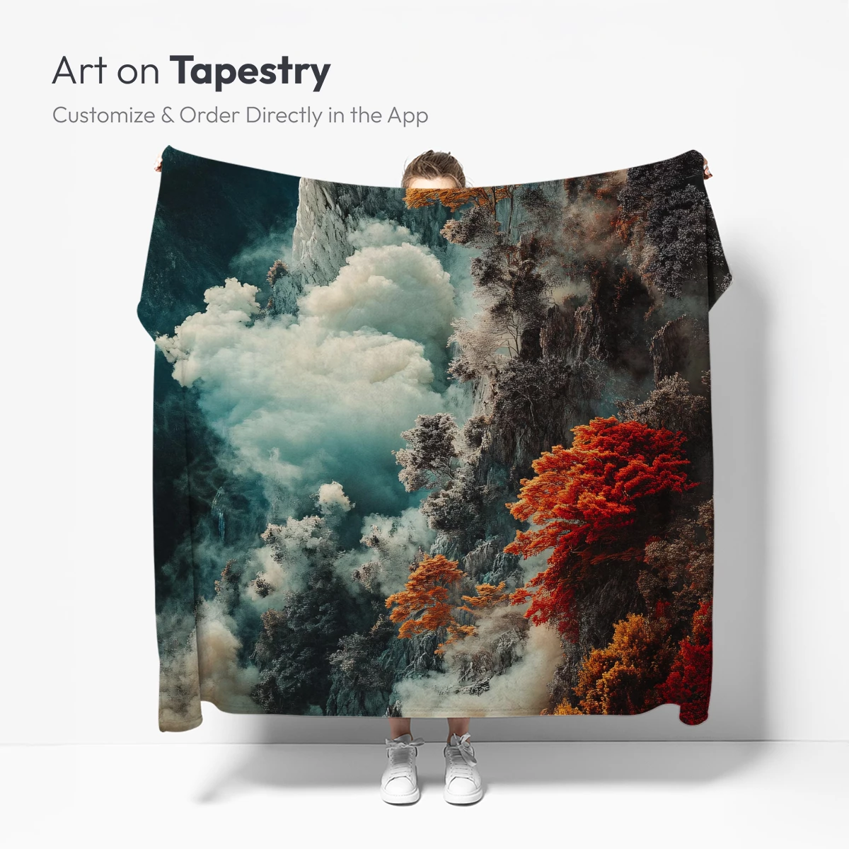 Autumn Mist Over Mountain Cliffs - Image 5