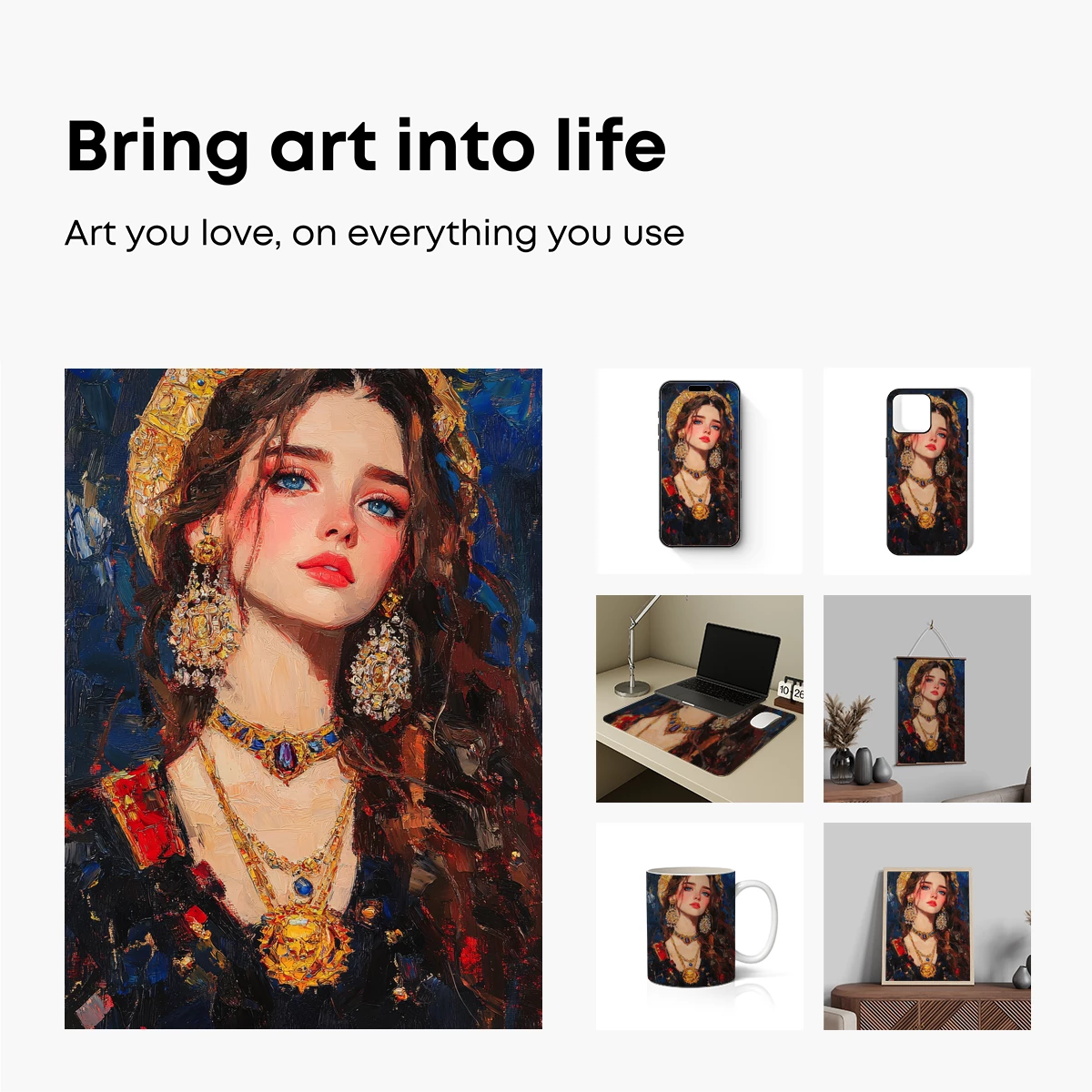 Golden Elegance: A Renaissance Muse in Rich Textures - Image 2