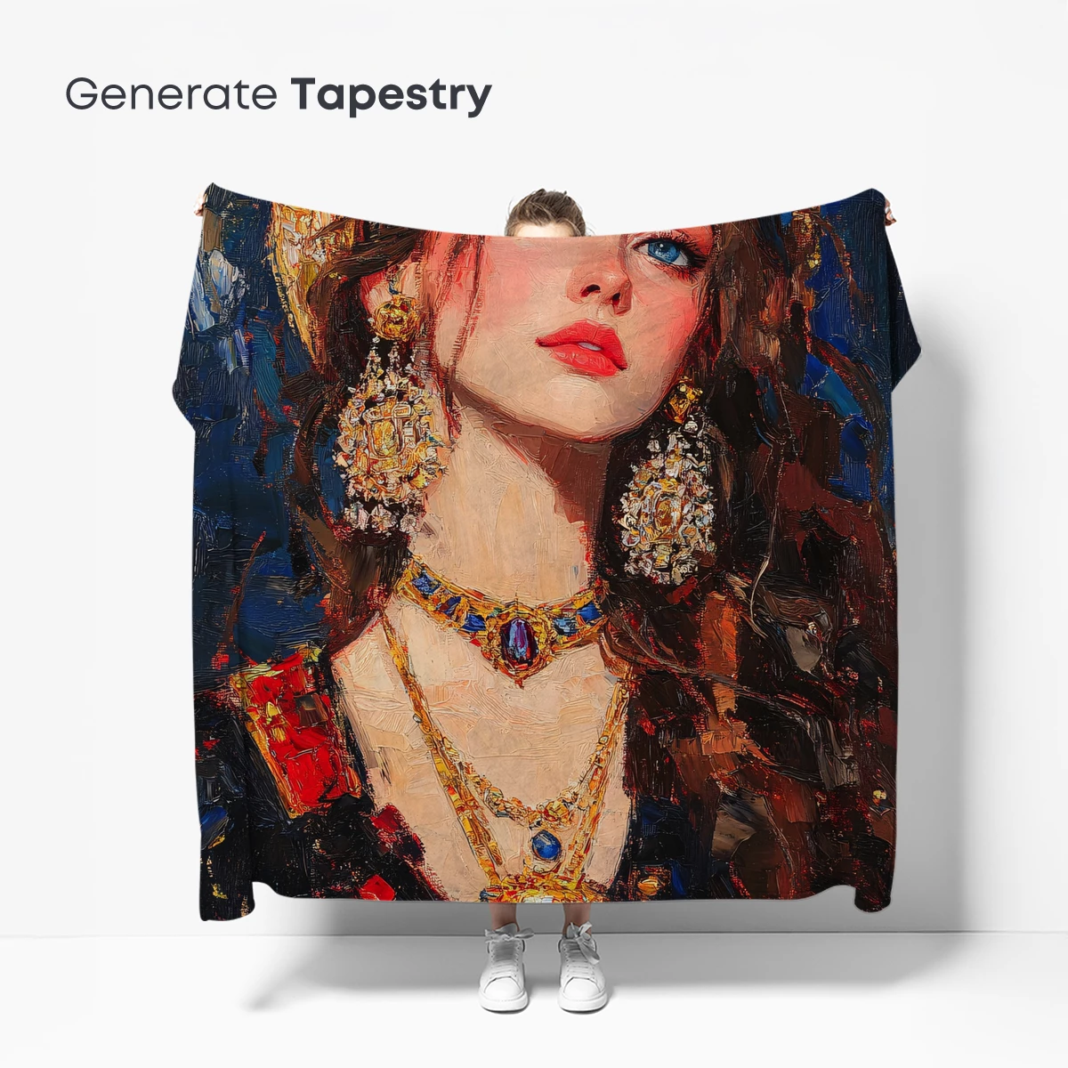 Golden Elegance: A Renaissance Muse in Rich Textures - Image 5