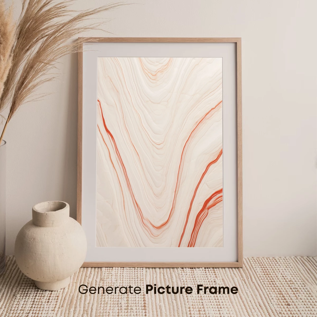 Crimson Veins in Cream Marble - Image 7