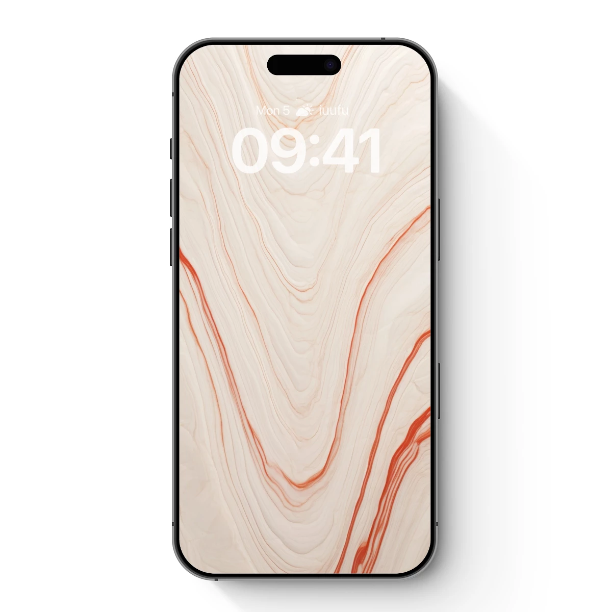 Crimson Veins in Cream Marble