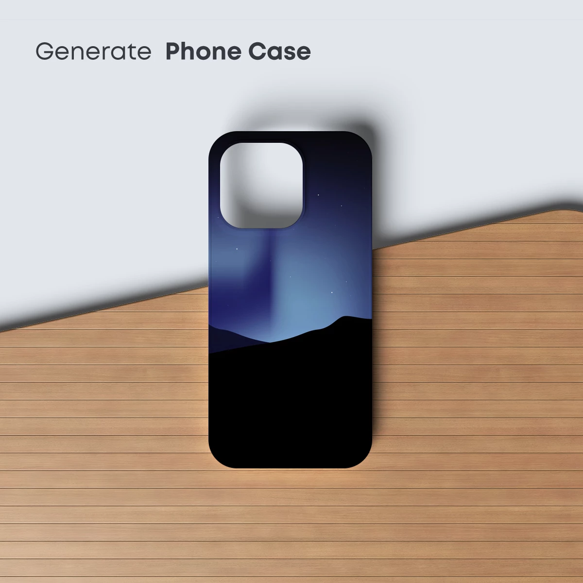 Ethereal Nightfall: A Celestial Beam Over Silhouetted Peaks - Image 3