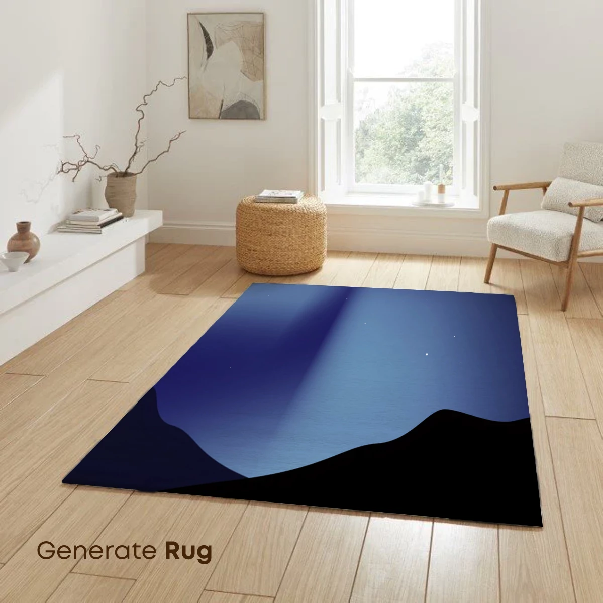 Ethereal Nightfall: A Celestial Beam Over Silhouetted Peaks - Image 6