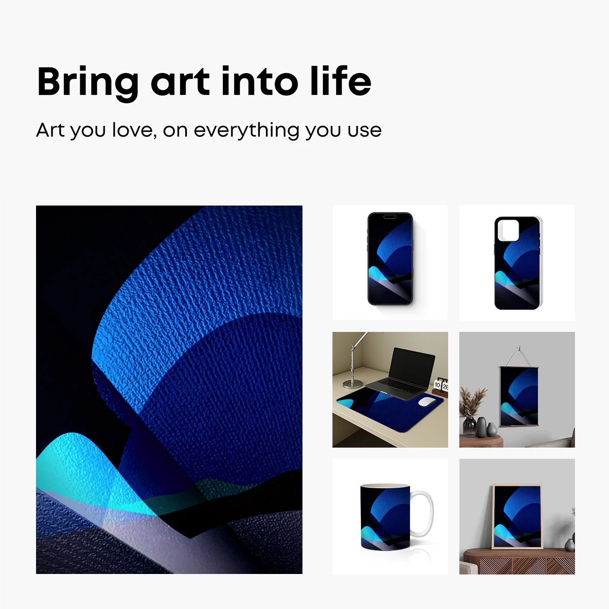 Blue Abyss: Textured Waves in Midnight - Image 2