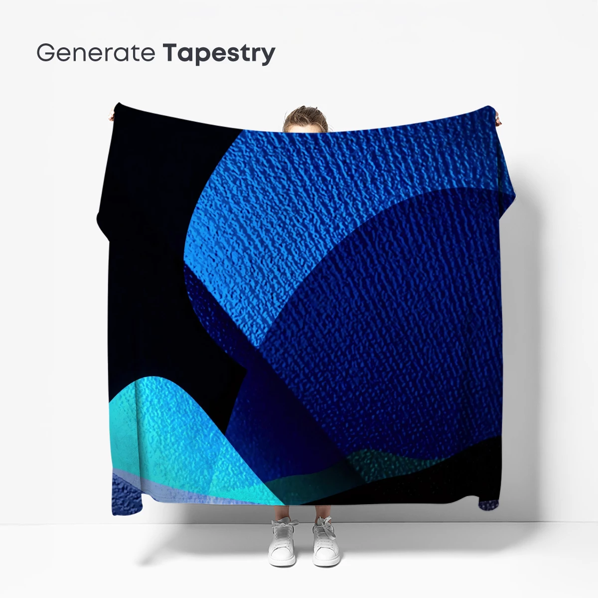 Blue Abyss: Textured Waves in Midnight - Image 5