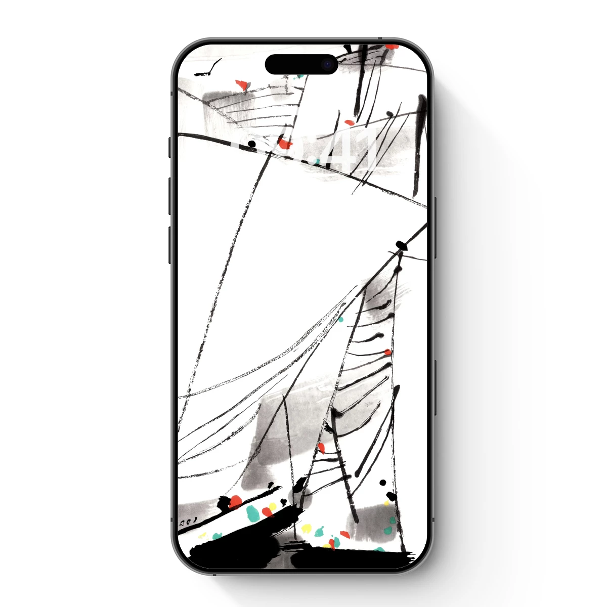 Abstract Sails: Ink and Color Harmony