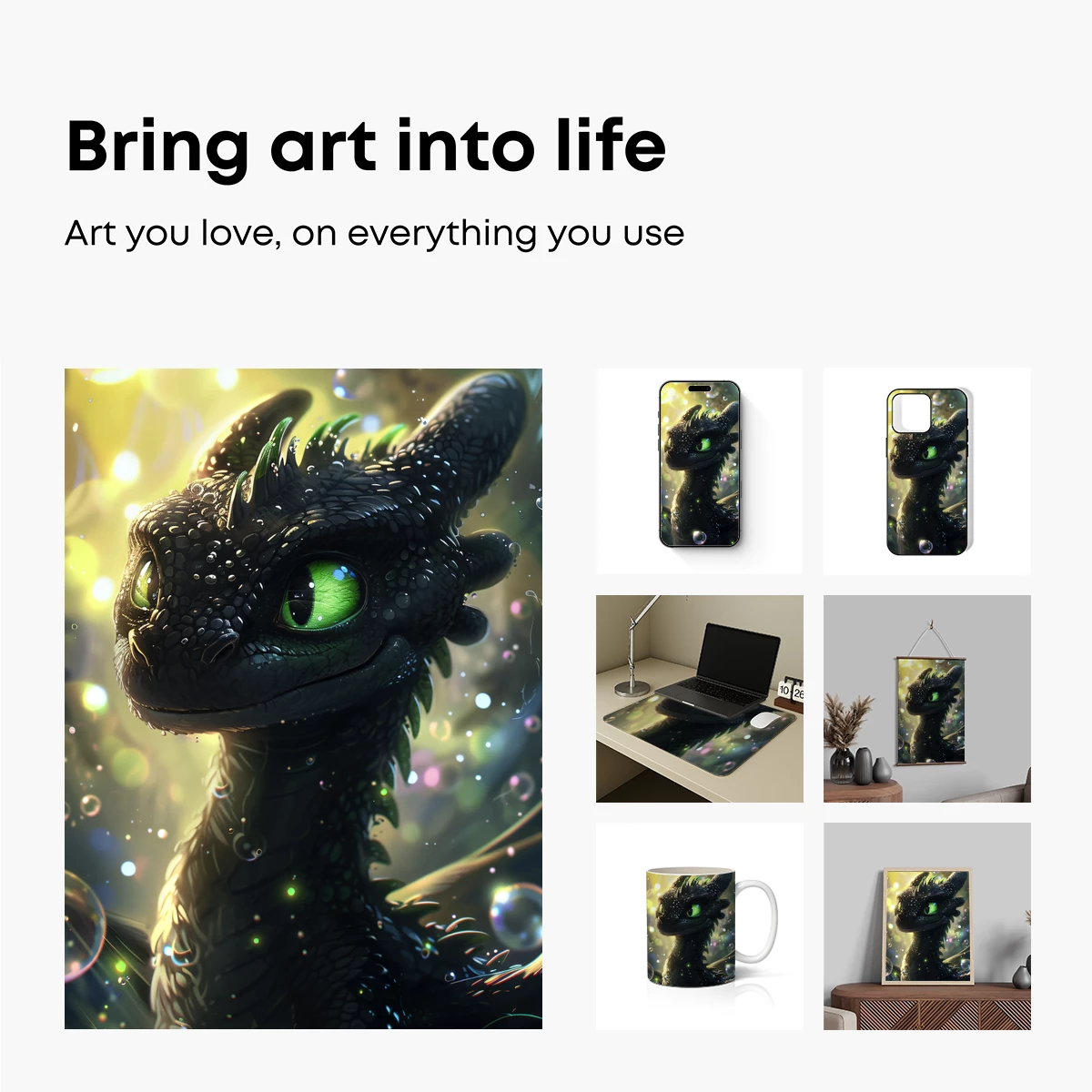 Enchanted Dragon's Gaze: Luminous Fantasy Art - Image 2