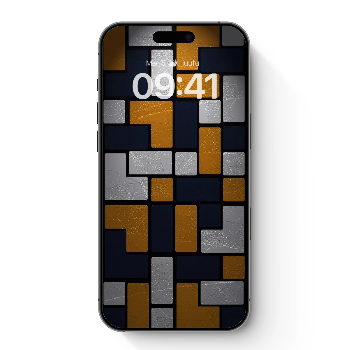 Geometric Symphony in Amber and Slate Geometric Symphony in Amber and Slate