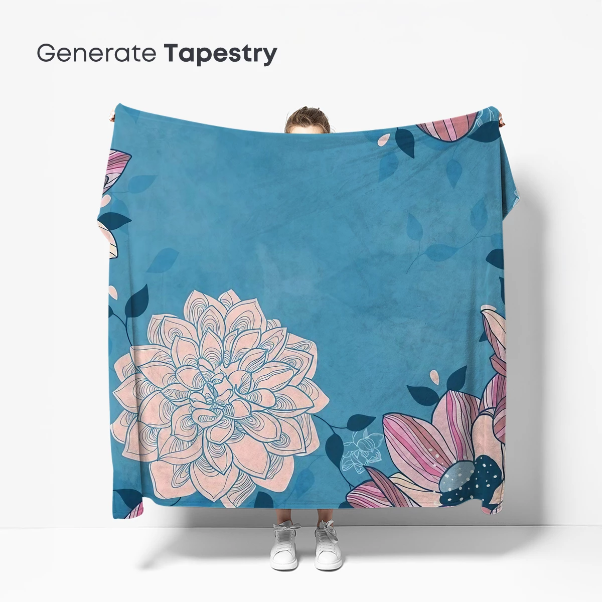 Elegant Dahlia Symphony in Teal - Image 5