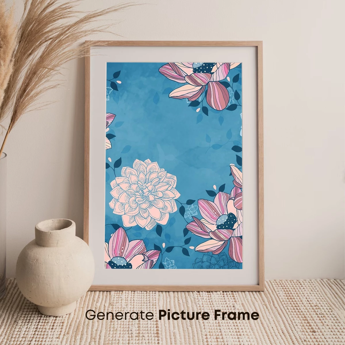 Elegant Dahlia Symphony in Teal - Image 7