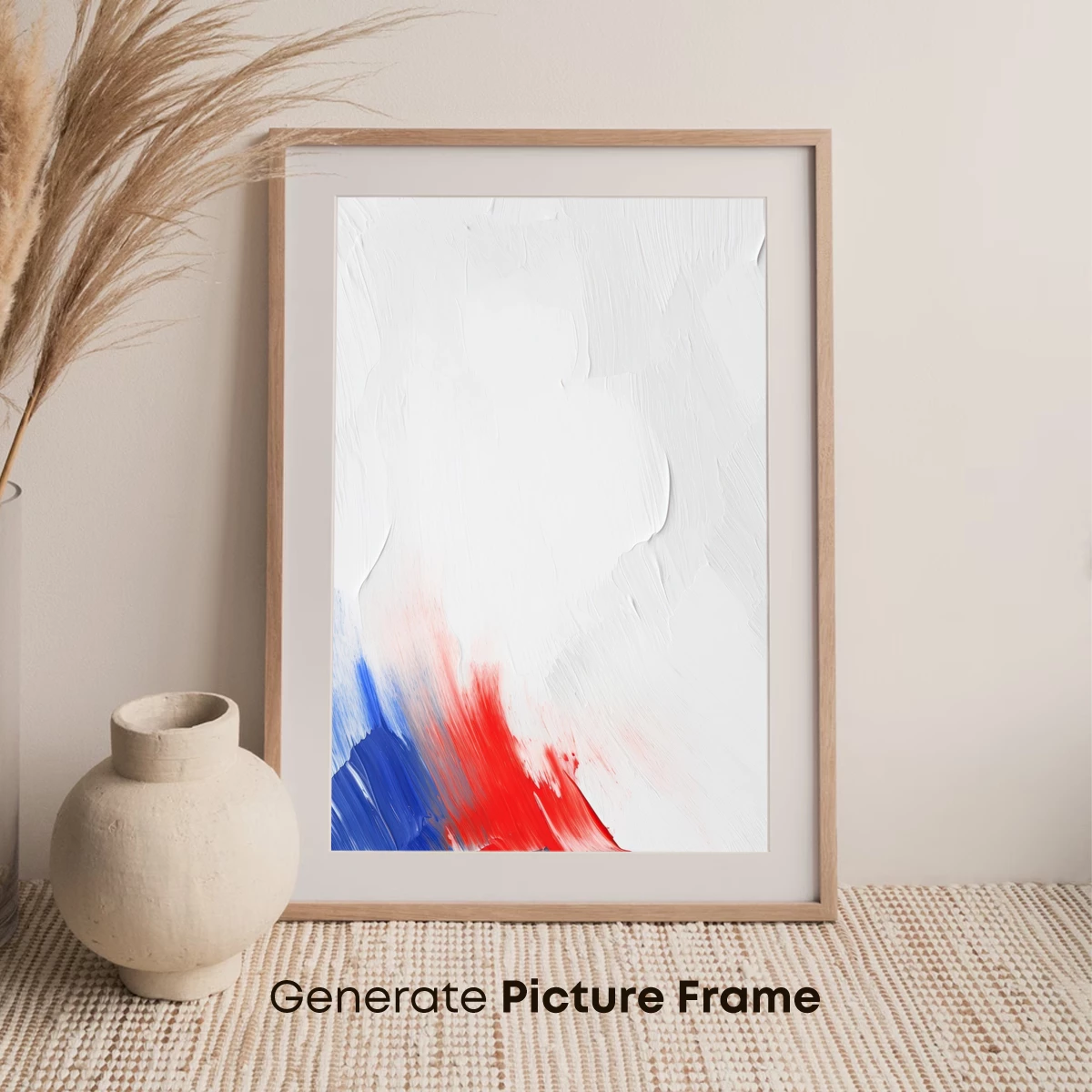 Abstract Brushstroke Symphony: Red, Blue, and White - Image 7