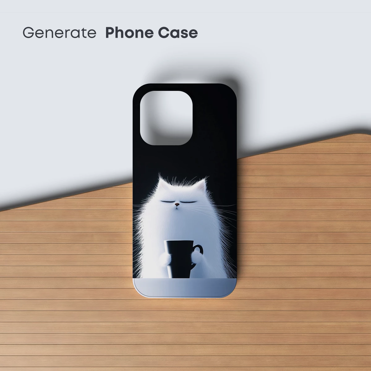 Cozy Cat with Coffee: Whimsical Minimalism - Image 3