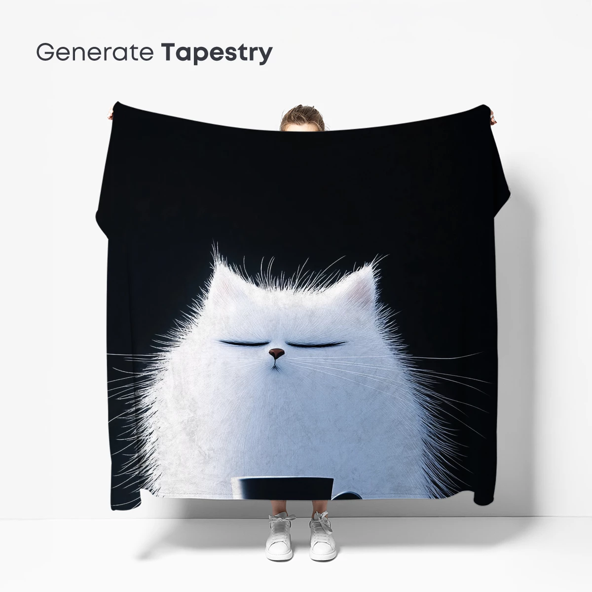 Cozy Cat with Coffee: Whimsical Minimalism - Image 5