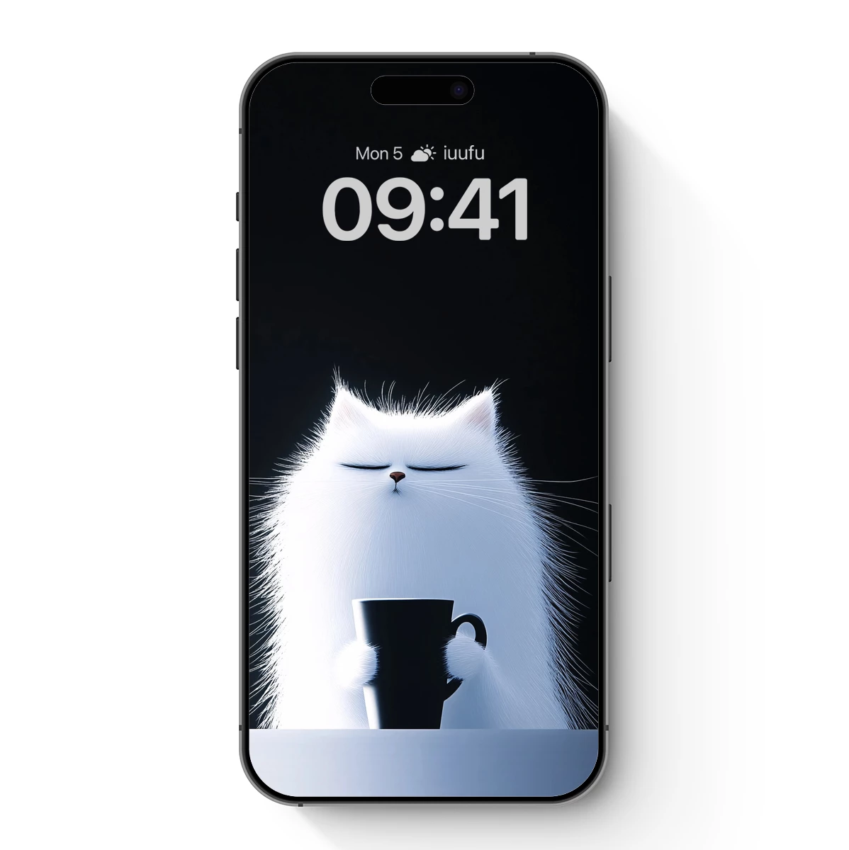 Cozy Cat with Coffee: Whimsical Minimalism