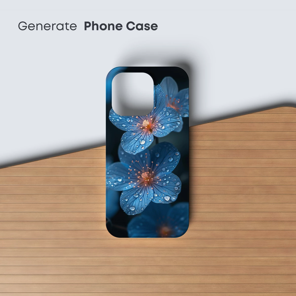 Ethereal Blue Blossoms with Dew Drops - Image 3