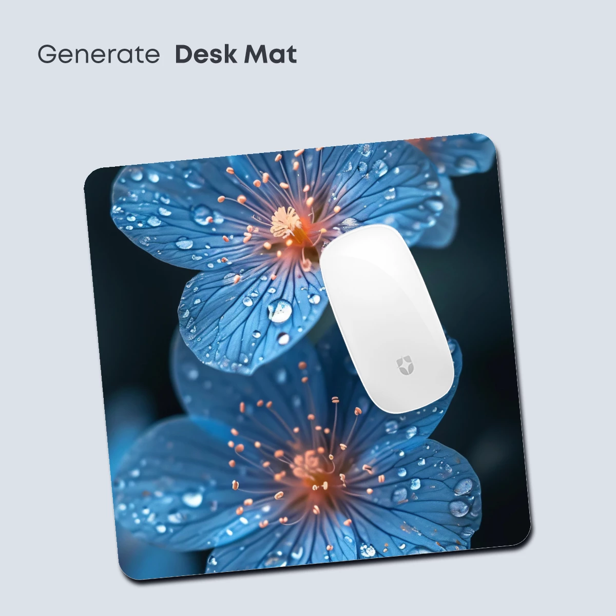 Ethereal Blue Blossoms with Dew Drops - Image 4