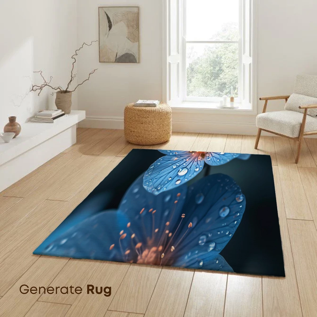 Ethereal Blue Blossoms with Dew Drops - Image 6