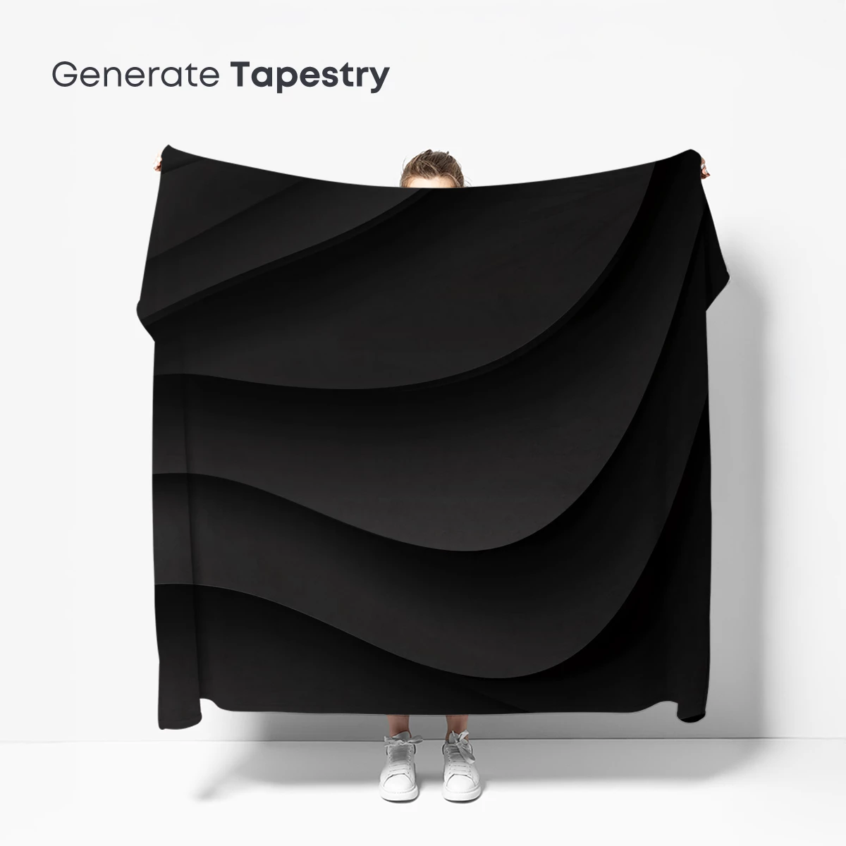 Elegant Black Waves: A Study in Shadow and Form - Image 5