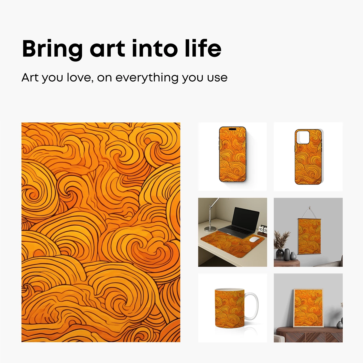 Golden Swirl Symphony: Abstract Fluid Art - Image 2