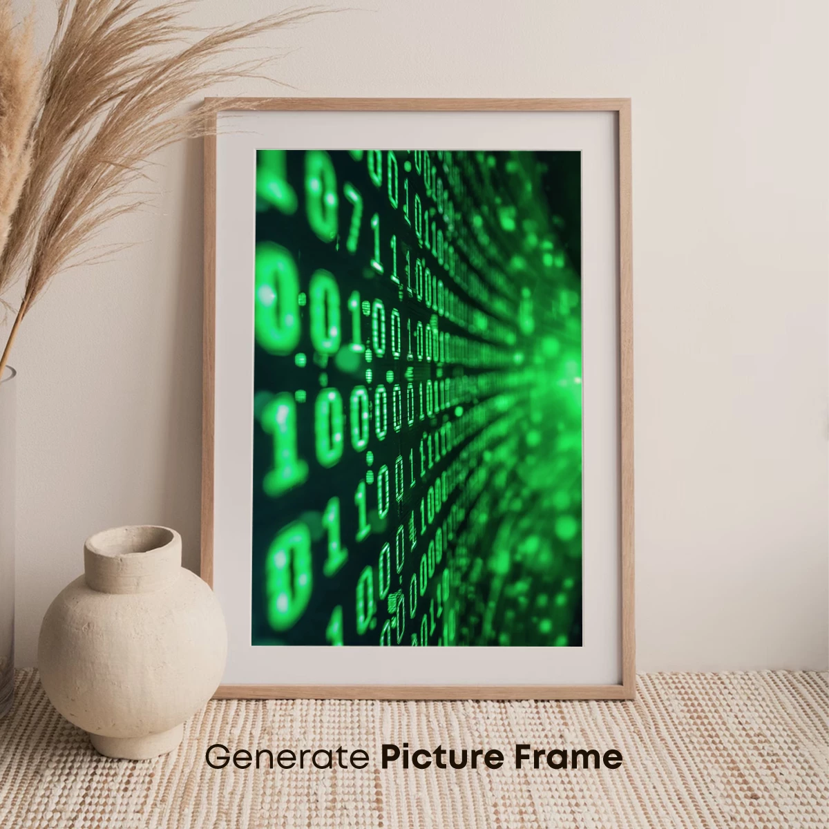 Binary Code Matrix: Green Digital Stream - Image 7