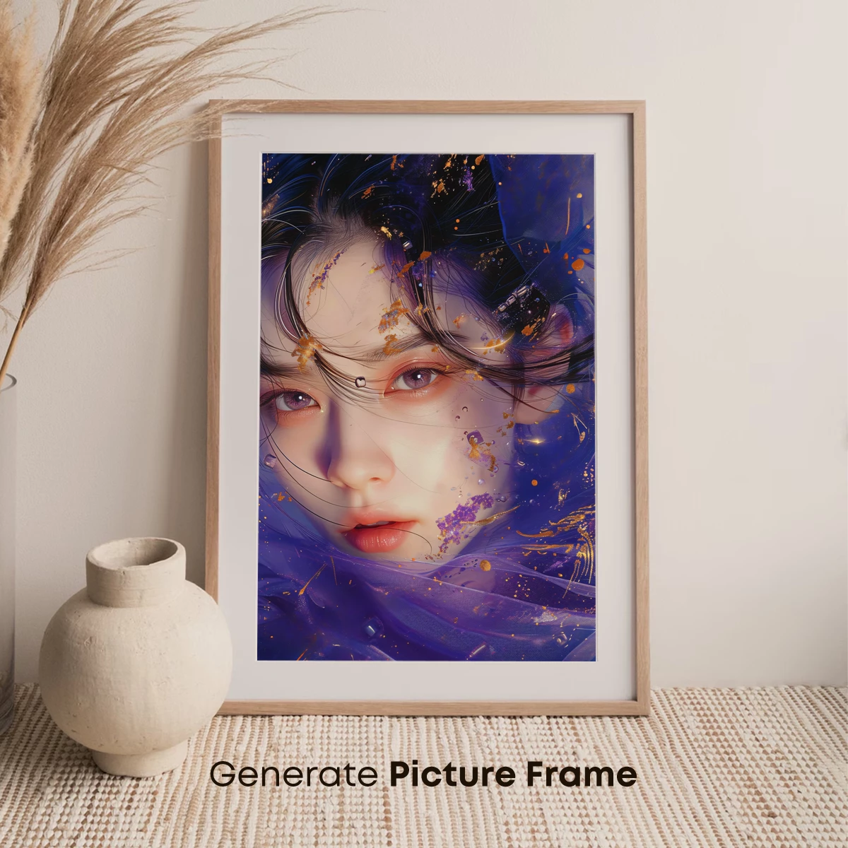 Ethereal Veil: Dreamlike Portrait in Purple Hues - Image 7