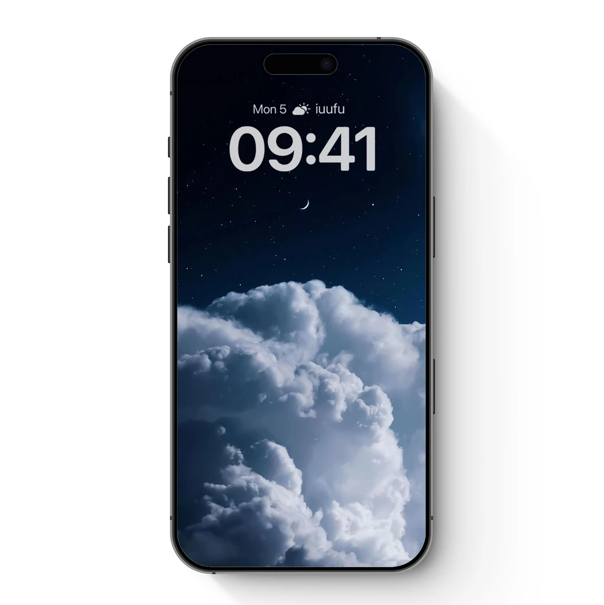 Celestial Clouds: Moonlit Night Sky