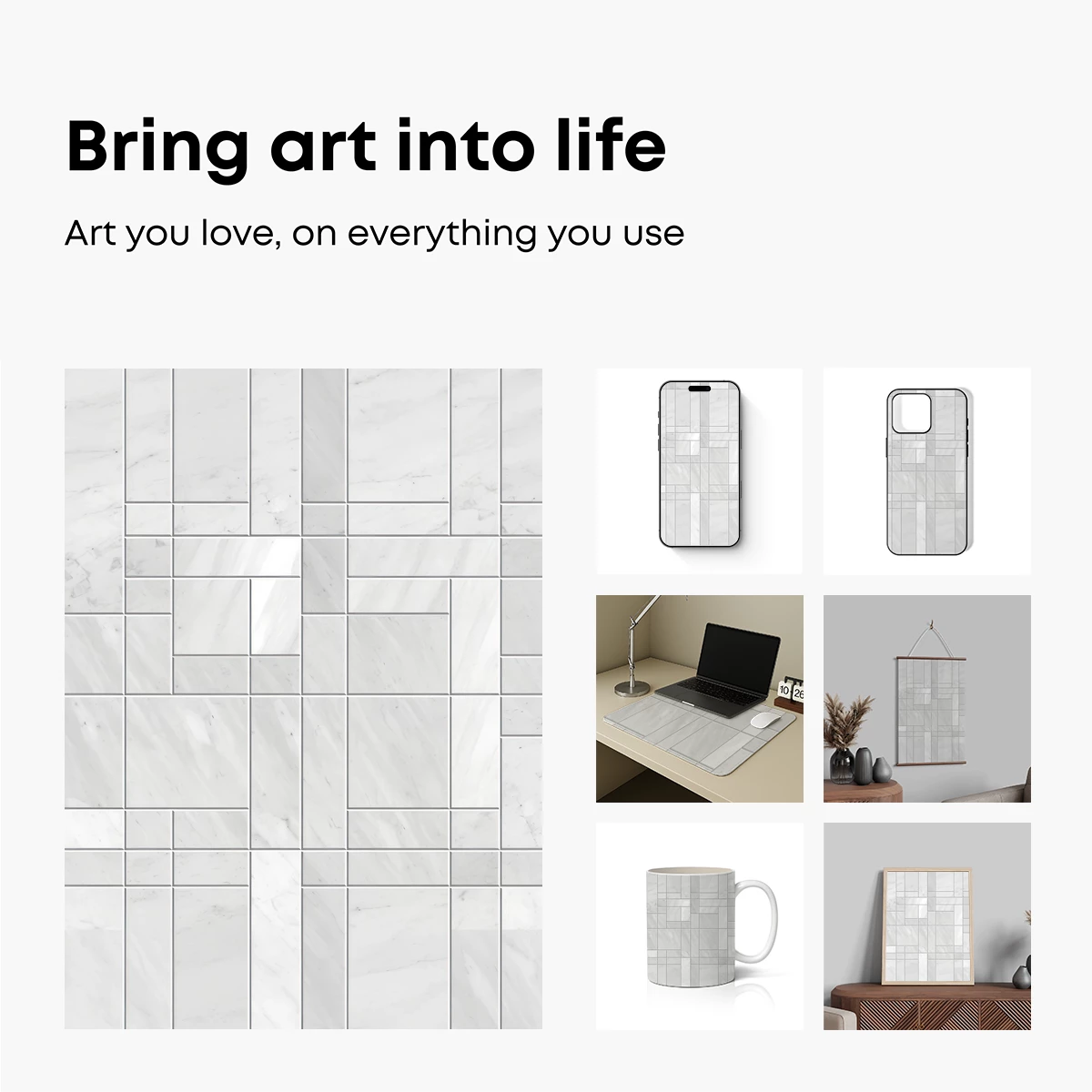 Marble Mosaic Harmony: Geometric Elegance in Stone - Image 2