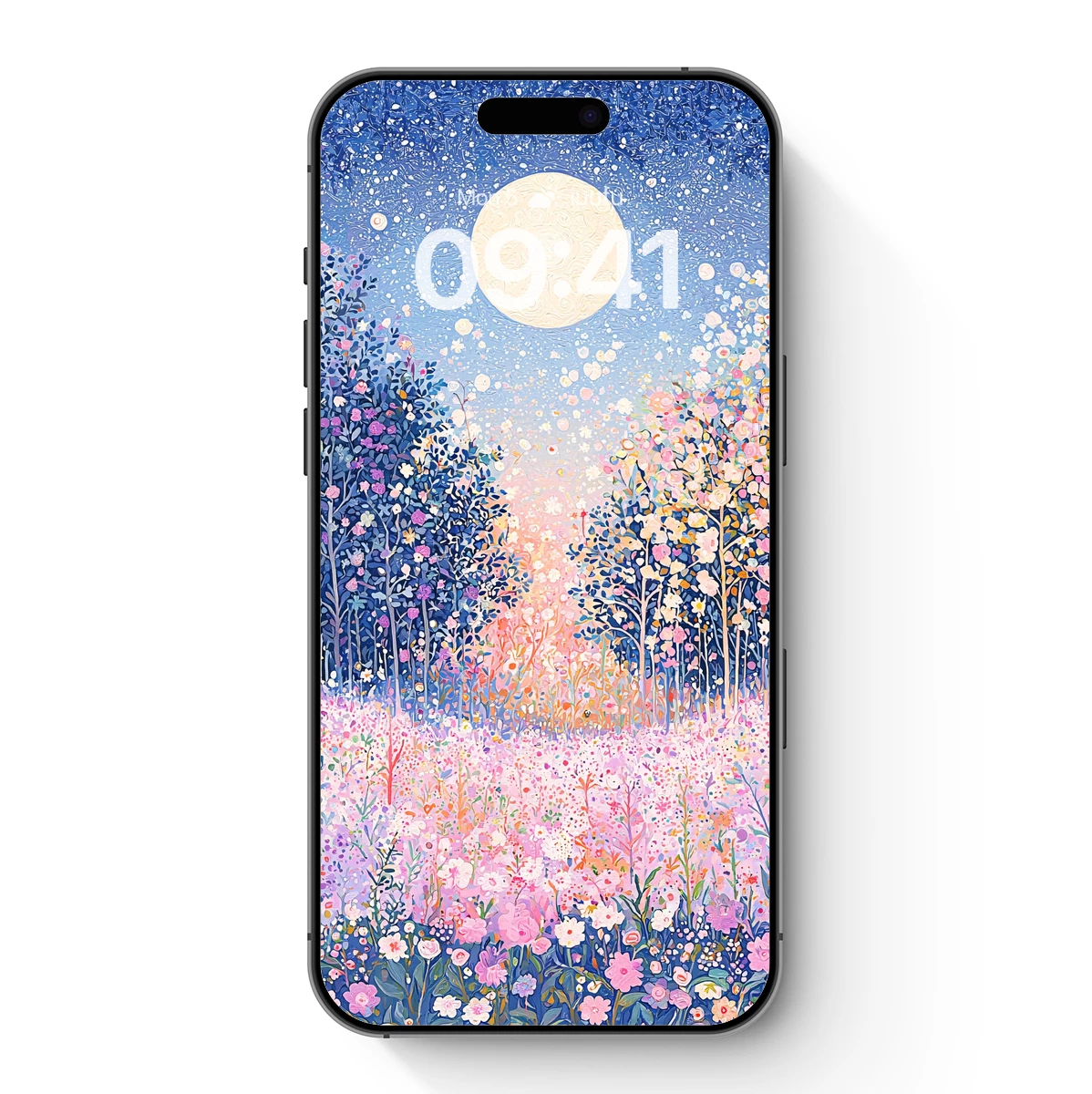 Enchanted Moonlit Floral Forest