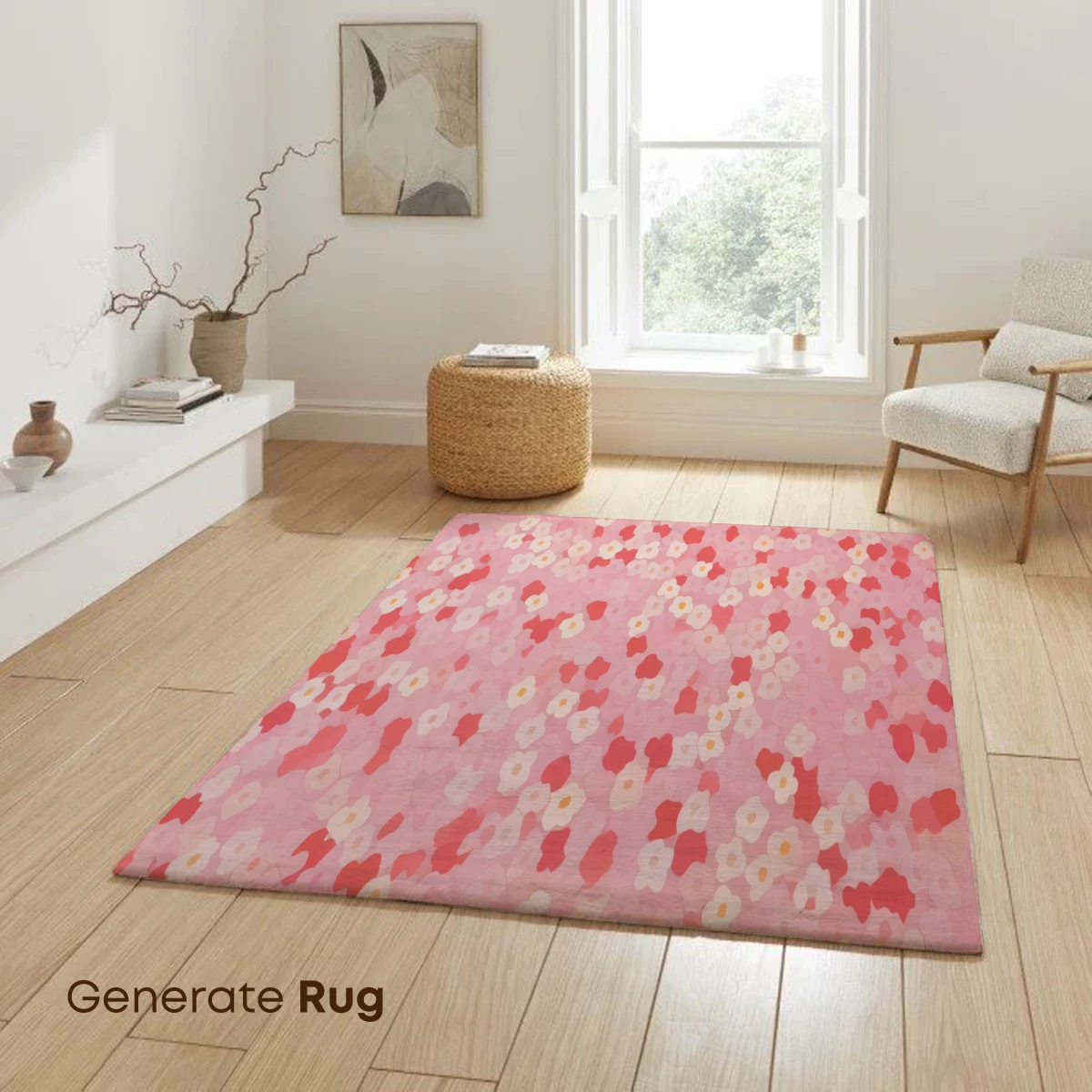 Blossom Whisper: Pink Floral Tapestry - Image 6