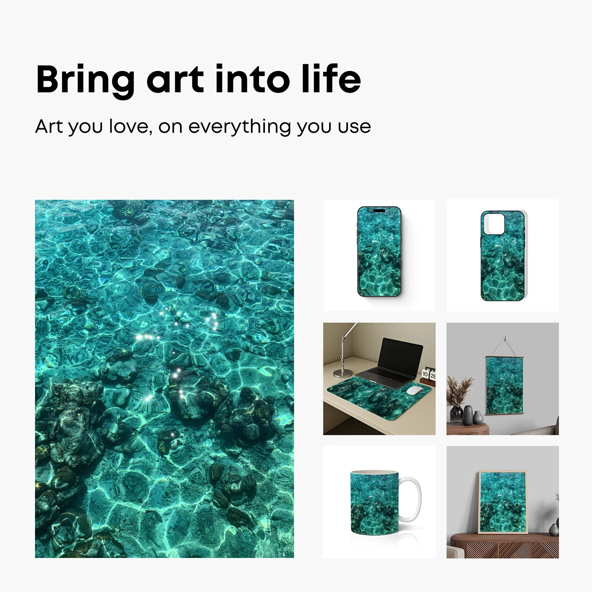 Crystal Clear Waters: Sunlit Depths and Rock Patterns - Image 2