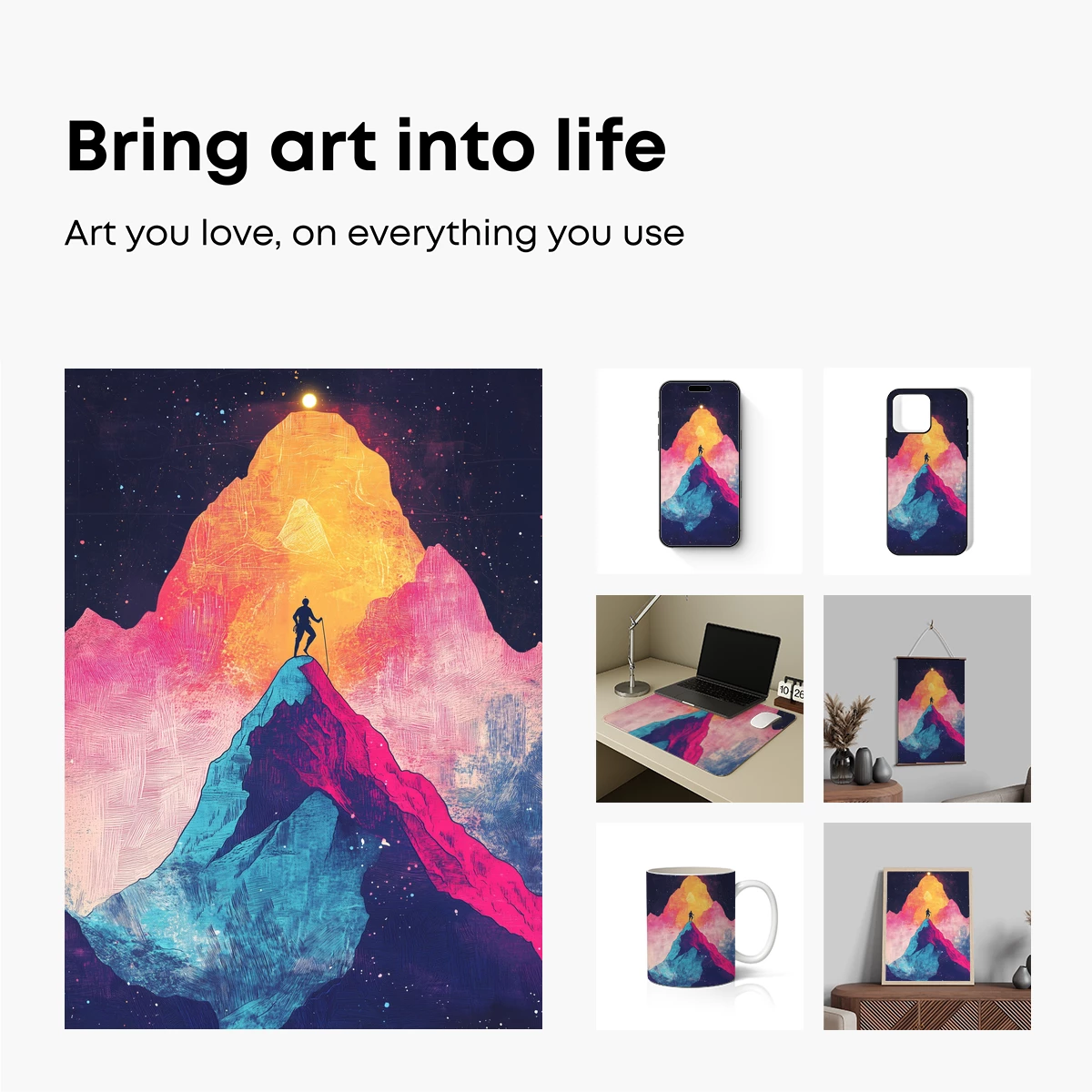 Cosmic Mountain Odyssey: A Climber's Dream - Image 2