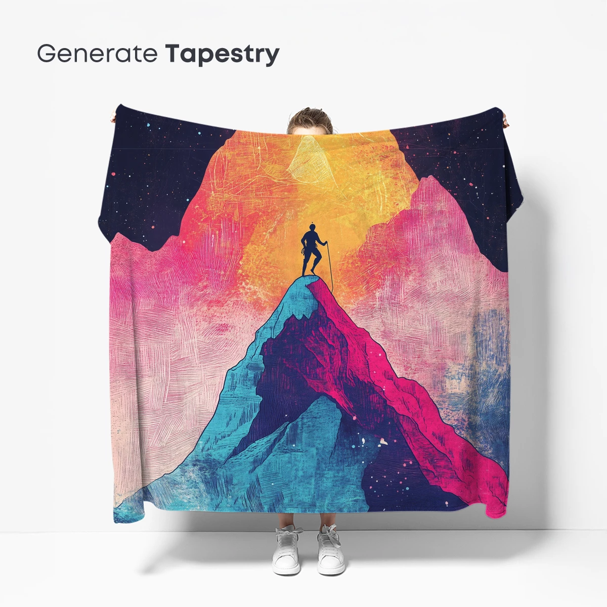 Cosmic Mountain Odyssey: A Climber's Dream - Image 5