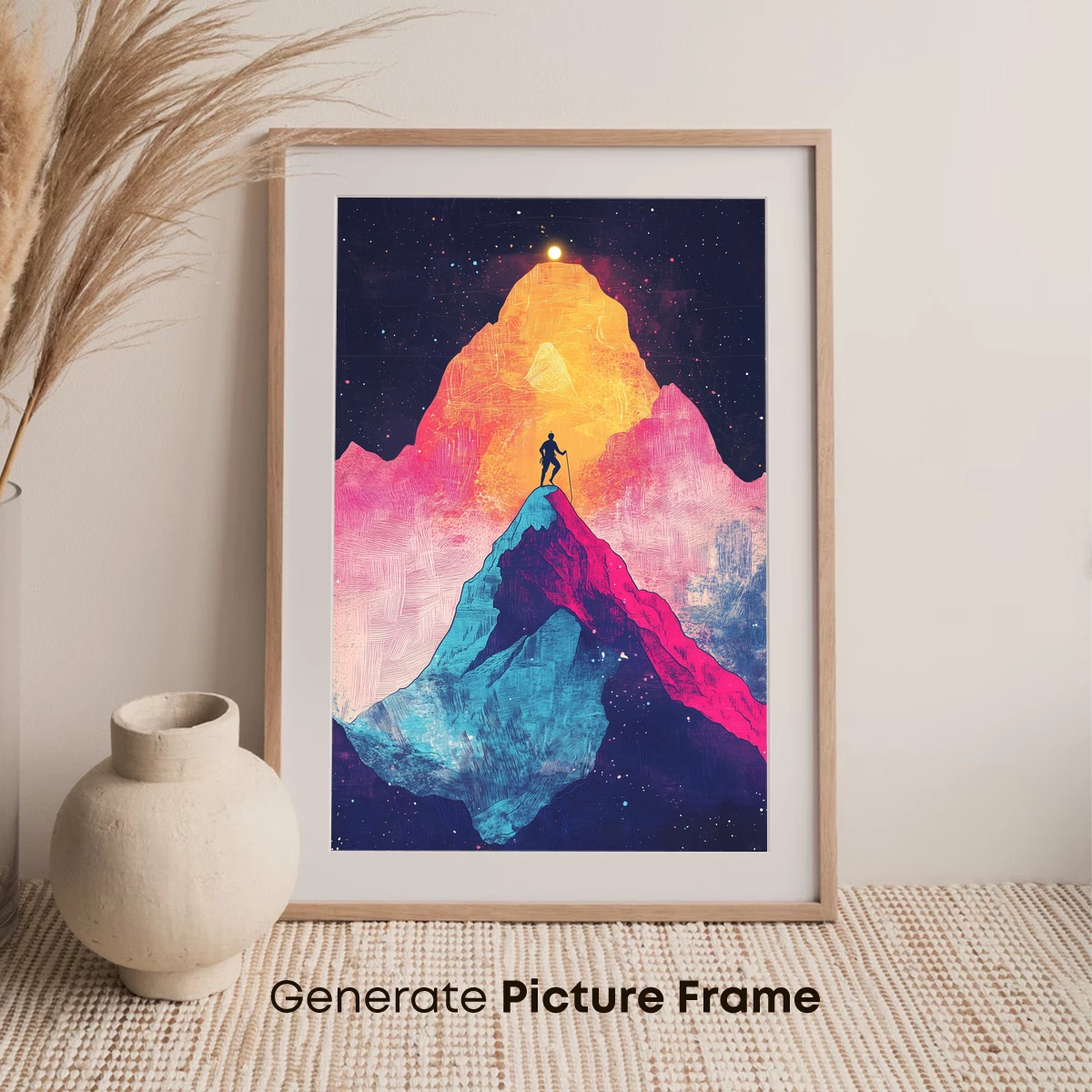 Cosmic Mountain Odyssey: A Climber's Dream - Image 7