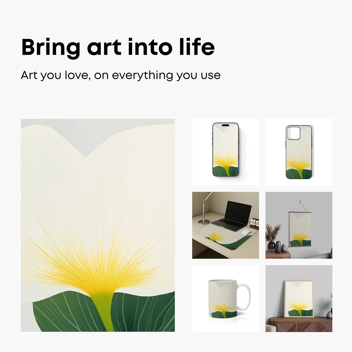 Elegant White Blossom: Modern Floral Artistry - Image 2