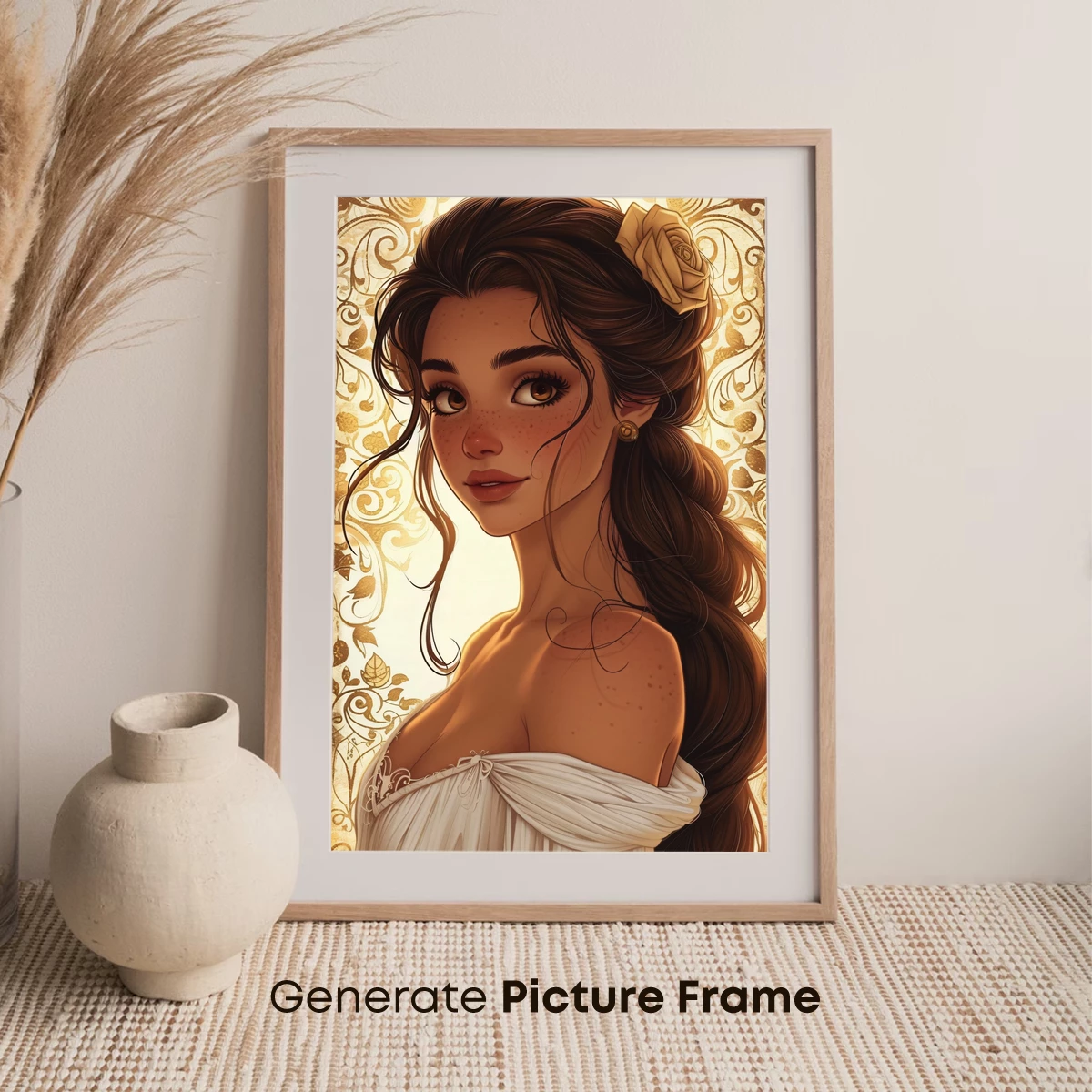 Elegant Renaissance Muse with Floral Crown - Image 7