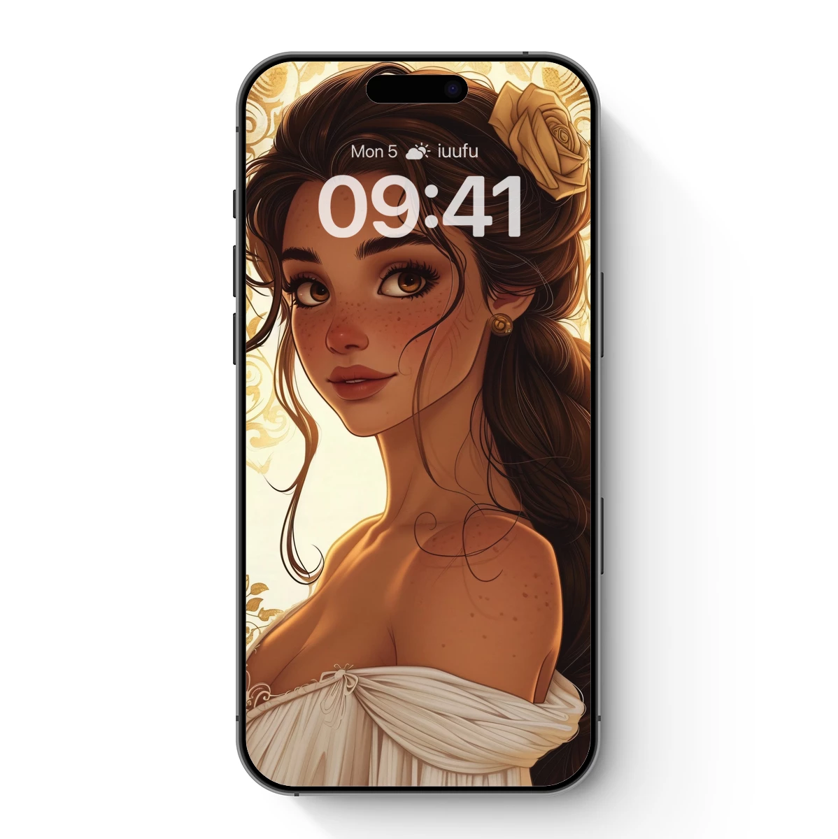 Elegant Renaissance Muse with Floral Crown