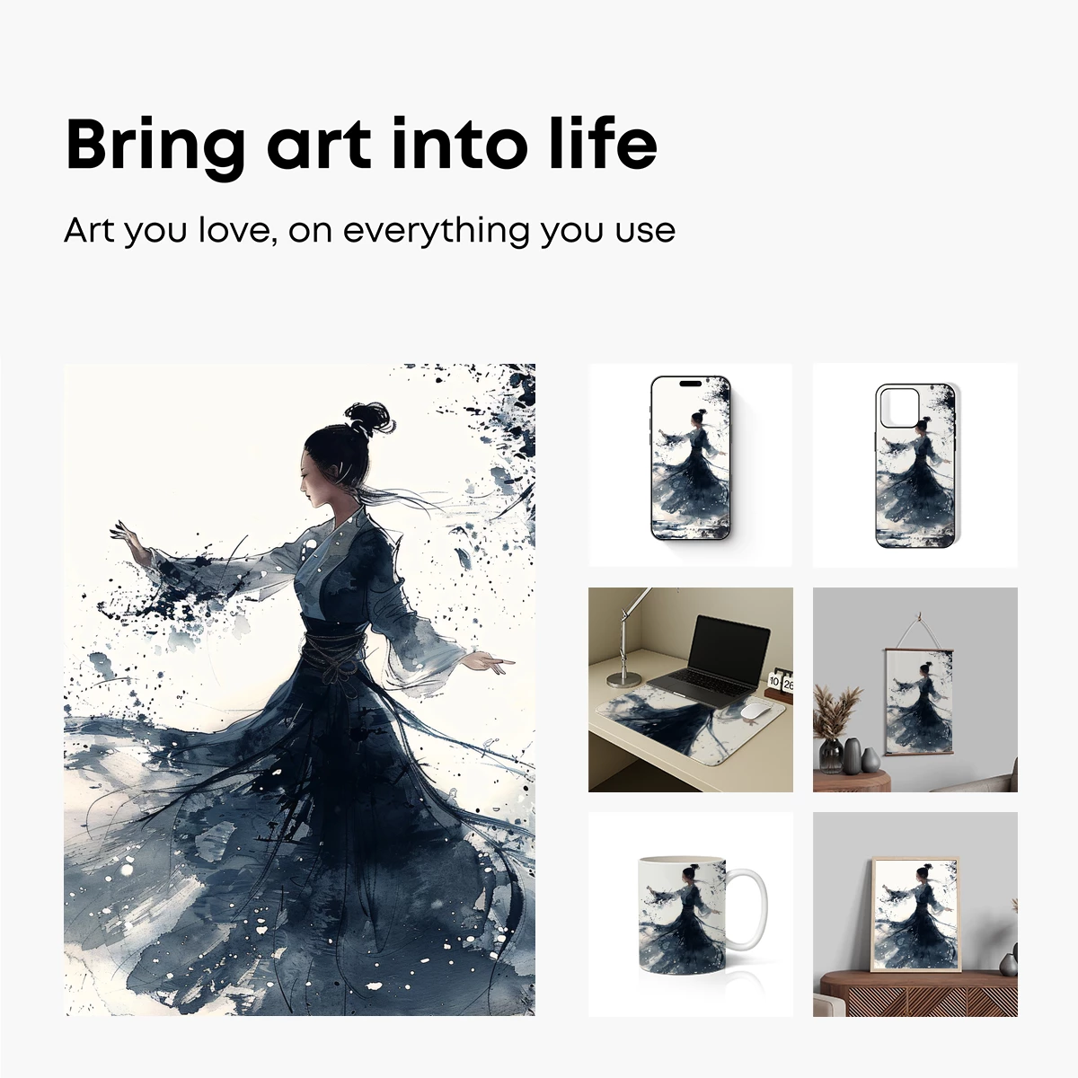 Ethereal Dance in Ink: A Watercolor Odyssey - Image 2