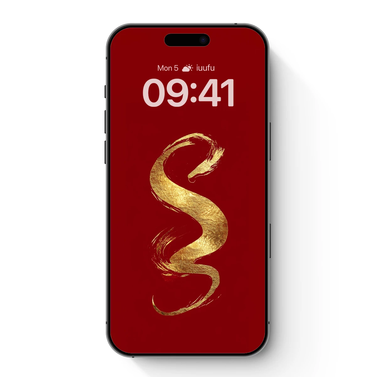 Golden Serpent on Crimson: Abstract Elegance Golden Serpent on Crimson: Abstract Elegance