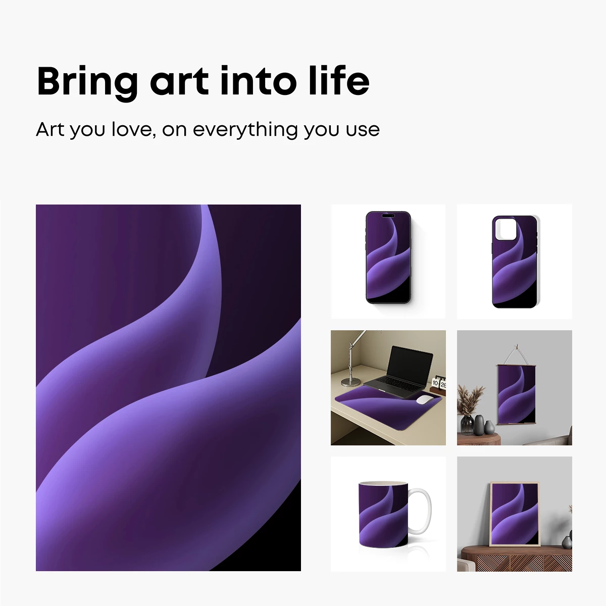 Ethereal Purple Waves: A Digital Sculpture - Image 2