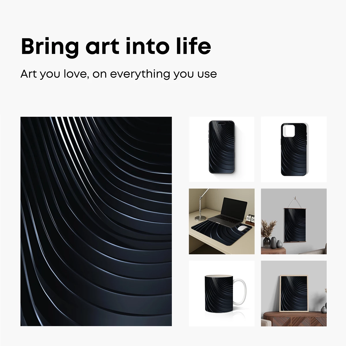 Elegant Dark Waves: A Symphony of Curves - Image 2