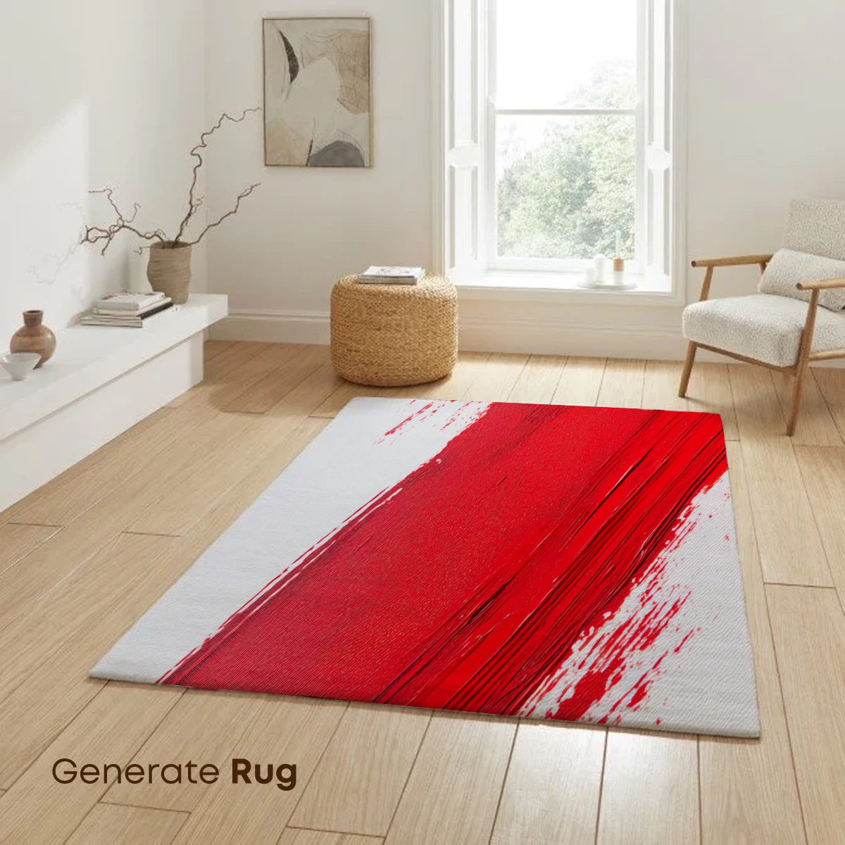 Bold Red Brushstroke: Abstract Artistry - Image 6